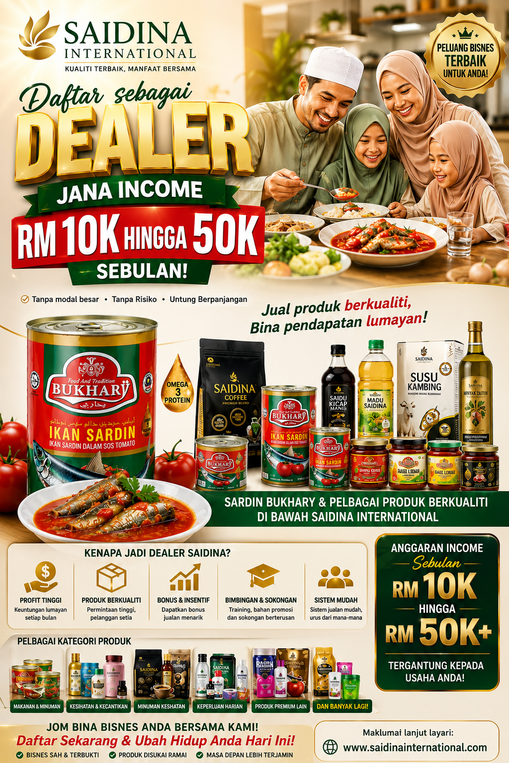 DAFTAR SEKARANG SEBAGAI STOKIS & DEALER SAIDINA INTERNATIONAL