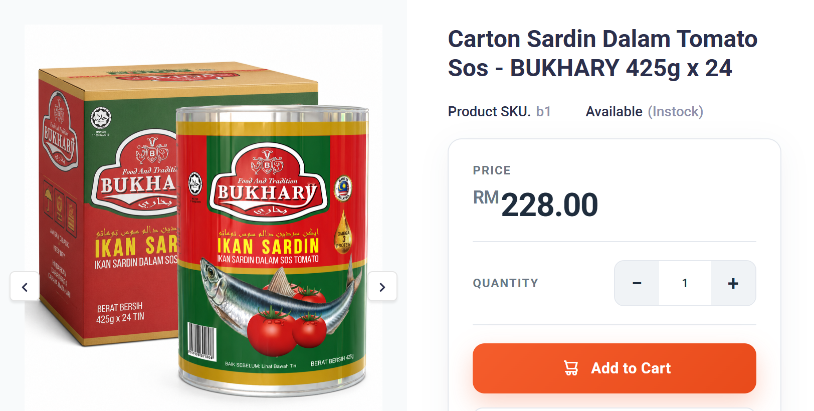 Product detail page with Add to Cart