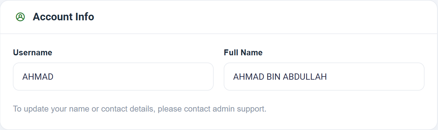 Profile Settings page
