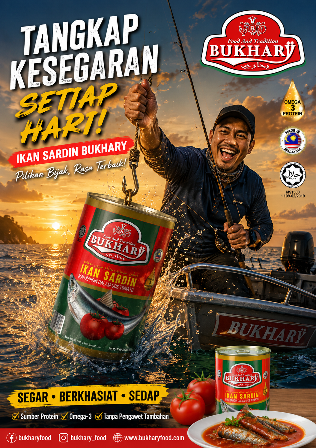 Carton Sardin Dalam Tomato Sos (Pedas) - BUKHARY 425g x 24